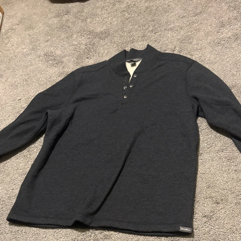 Eddie Bauer Gray Knit Sweater - Picture 1 of 3
